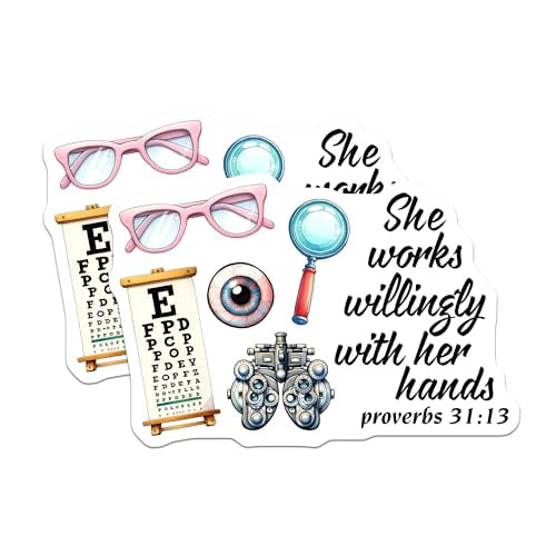 (2 Pack) Eye Themed Magnets - Funny Optical Office Decor - Cute Eye Doctor Accessories - 5" On Longest Side - for Cars, Fridges, Toolboxes - Made in USA - MAG8090