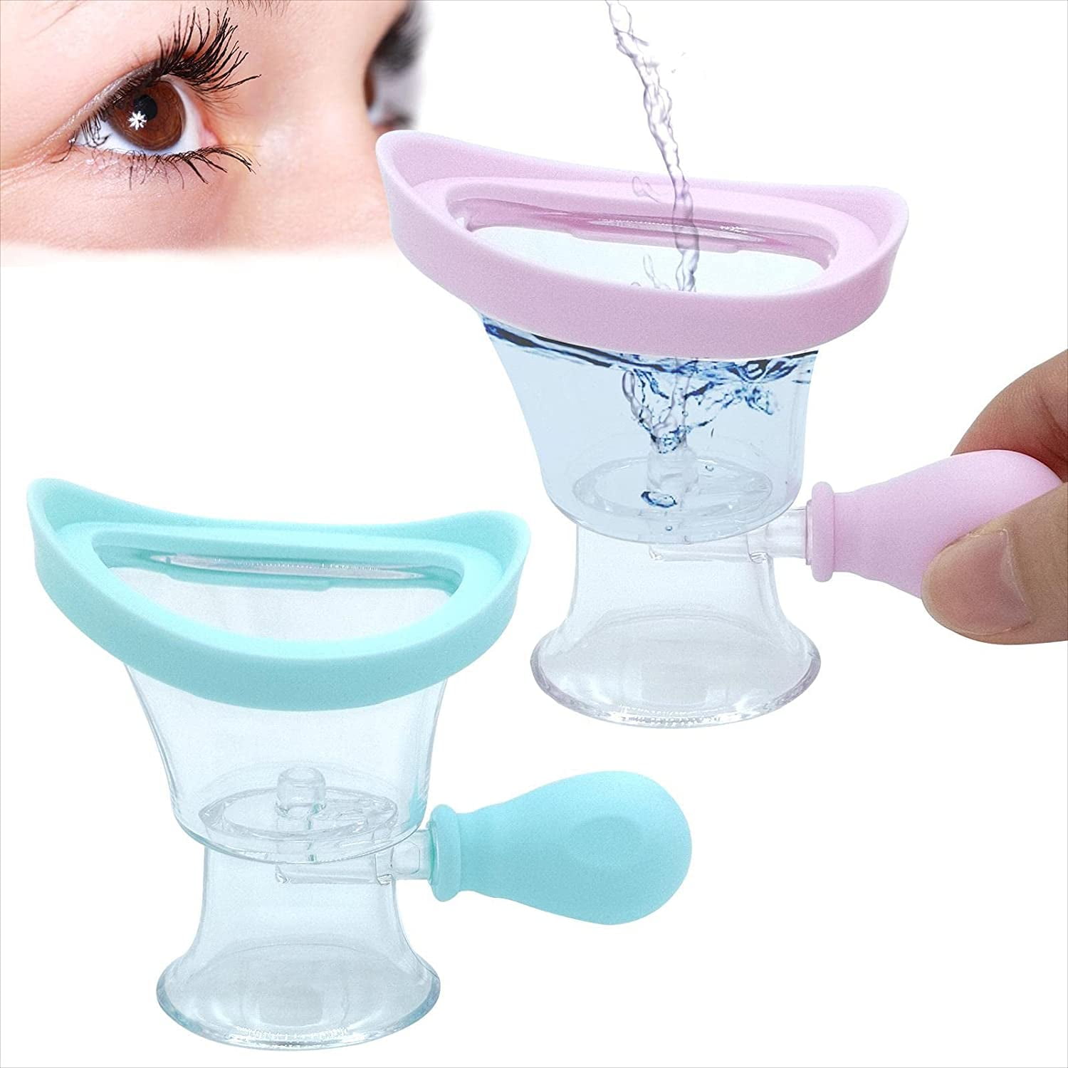 2 Pack Eye Wash Cup, Eye Wash Bath Kit Silicone Eye Cup for Effective