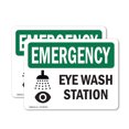 thumbnail image 1 of (2 Pack) Eye Wash Station OSHA Emergency Sign 14 Inch X 10 Inch Vinyl Label Decal Sticker Weather Resistant, UV Protected for Workplace, Business, and Construction Site, Made in the USA, 1 of 7