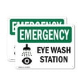 thumbnail image 1 of (2 Pack) Eye Wash Station OSHA Emergency Sign 24 Inch X 18 Inch Plastic Sign, Weather Resistant, UV Protected for Workplace, Business, and Construction Site, Made in the USA, 1 of 8