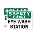 thumbnail image 1 of (2 Pack) Eye Wash Station OSHA Safety First Sign 10 Inch X 7 Inch Plastic Sign, Weather Resistant, UV Protected for Workplace, Business, and Construction Site, Made in the USA, 1 of 8