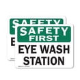 thumbnail image 1 of (2 Pack) Eye Wash Station OSHA Safety First Sign 7 Inch X 5 Inch Vinyl Label Decal Sticker Weather Resistant, UV Protected for Workplace, Business, and Construction Site, Made in the, 1 of 7