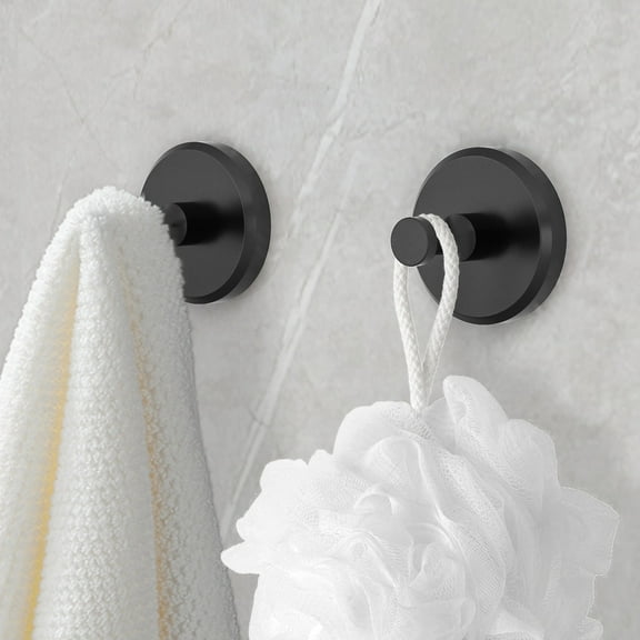 2 Pack FLE Suction Cup Hooks for Shower, Bathroom ,Glass , Adhesive Towel Hook for Loofah , Robe