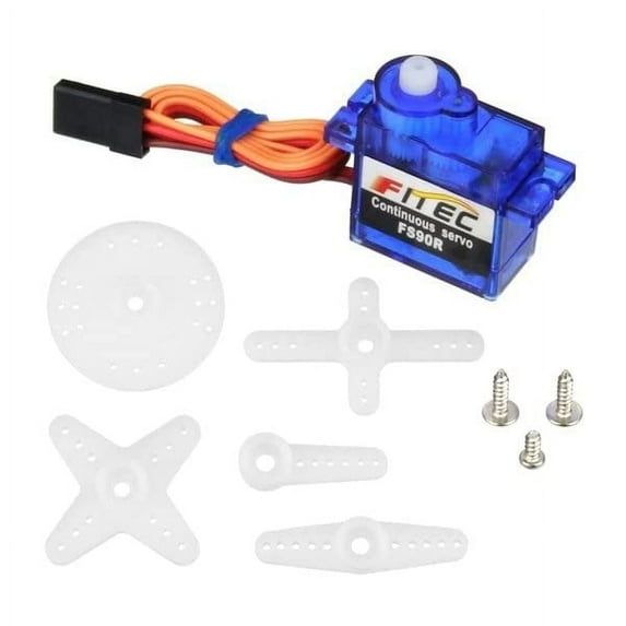 2 Pack FS90R Continuous Rotation Servo, Mini Size, 9g Weight, 32.6mm x 12.5mm x 27.3mm
