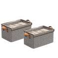 thumbnail image 1 of 2 Pack Fabric Storage Bins with Lids,Cube Storage Organizer with Metal Frame ,Collapsible Stackable Storage Baskets with Handles, Foldable Closet Storage Boxes Totes for Toys, Clothes, Home, Office, 1 of 10