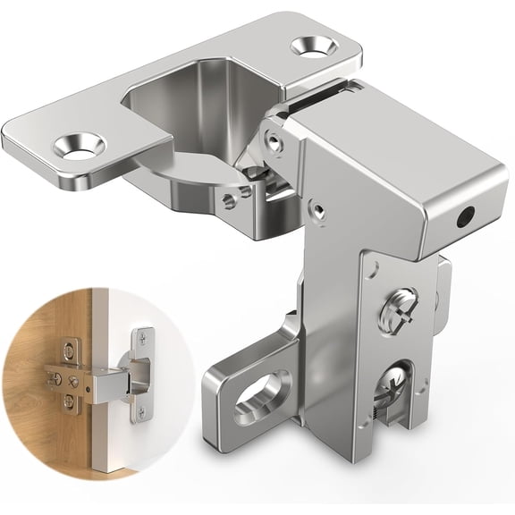 2 Pack Face Frame Inset Cabinet Hinges, Soft Close 105° Insert Concealed Cabinet, Slide on Plate, Smooth Slow Self Closing Silent Hardware, 3D Heavy Duty for Blind Corner, Kitchen, Cupboard