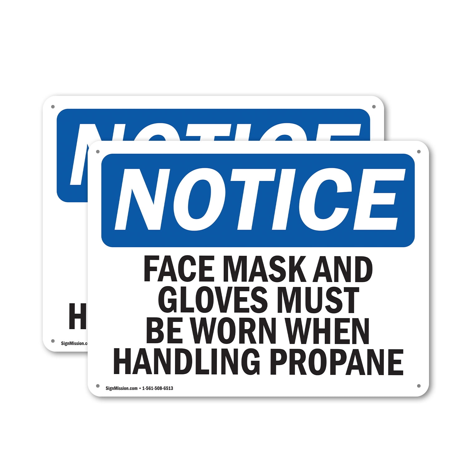 (2 Pack) Face Mask And Gloves Must Be Worn When Handling OSHA Notice ...