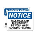 thumbnail image 1 of (2 Pack) Face Mask And Gloves Must Be Worn When Handling OSHA Notice Sign, 1 of 7