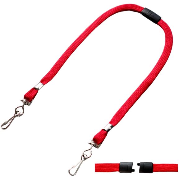 2 Pack - Face Mask Lanyards - Small Size with Safety Breakaway Clasp - Ear Saver Holder with Swivel J Clips - Short 12.5" Length by Specialist ID (Red)