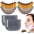 thumbnail image 1 of 2 Pack Facial Contour Brush, Soft Bristle Face Massage Brush for Skincare Routine, Curved Design for Jawline and Daily Use, 1 of 7