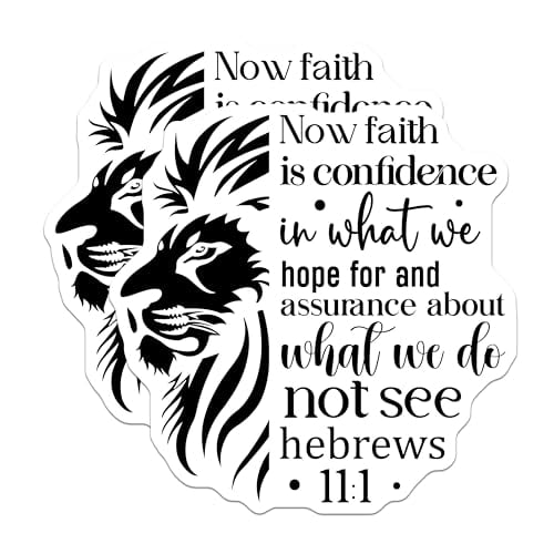 (2 Pack) Faith Bible Verse Magnets - Religious Lion Design - Christian Inspiration Magnets - 5" On Longest Side - for Cars, Fridges, Toolboxes - Made in USA - MAG3846