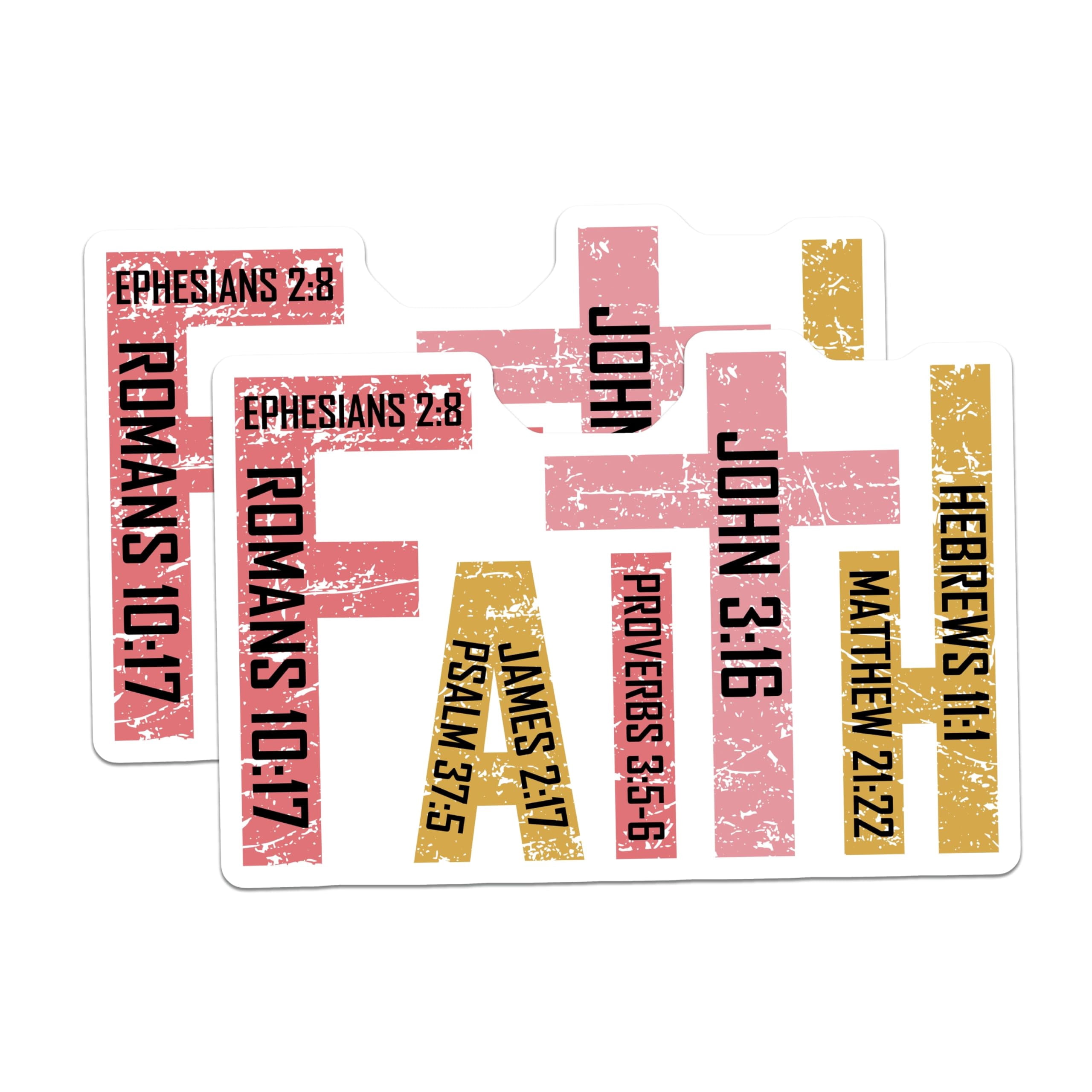 (2 Pack) Faith Bible Verse Stickers - Christian Scripture Decals ...