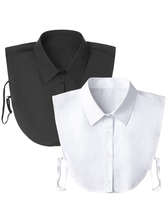 2 Pack Fake Dickey Collar Detachable Faux False Half Shirt Blouse Collar Tops for Girls School Graduation Favor