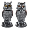 thumbnail image 1 of 2 Pack Fake Owl Decoys to Scare Birds Away from Gardens and Patios, Rotating Head Owl Bird Deterrents, Nature Enemy Scarecrow Plastic Owl Statues, Pest Repellent, Pigeon Deterrent, 1 of 7