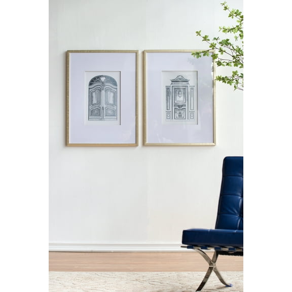 2-Pack Fake Pencil Architectural Wall Art (24"x32"), Decorative Accent