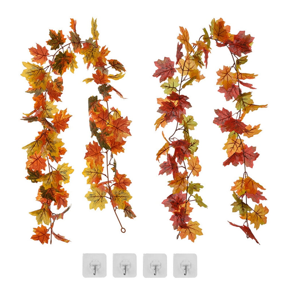 2 Pack Fall Garland Artificial leaf garland Fall Decor, 5.9Ft/Piece