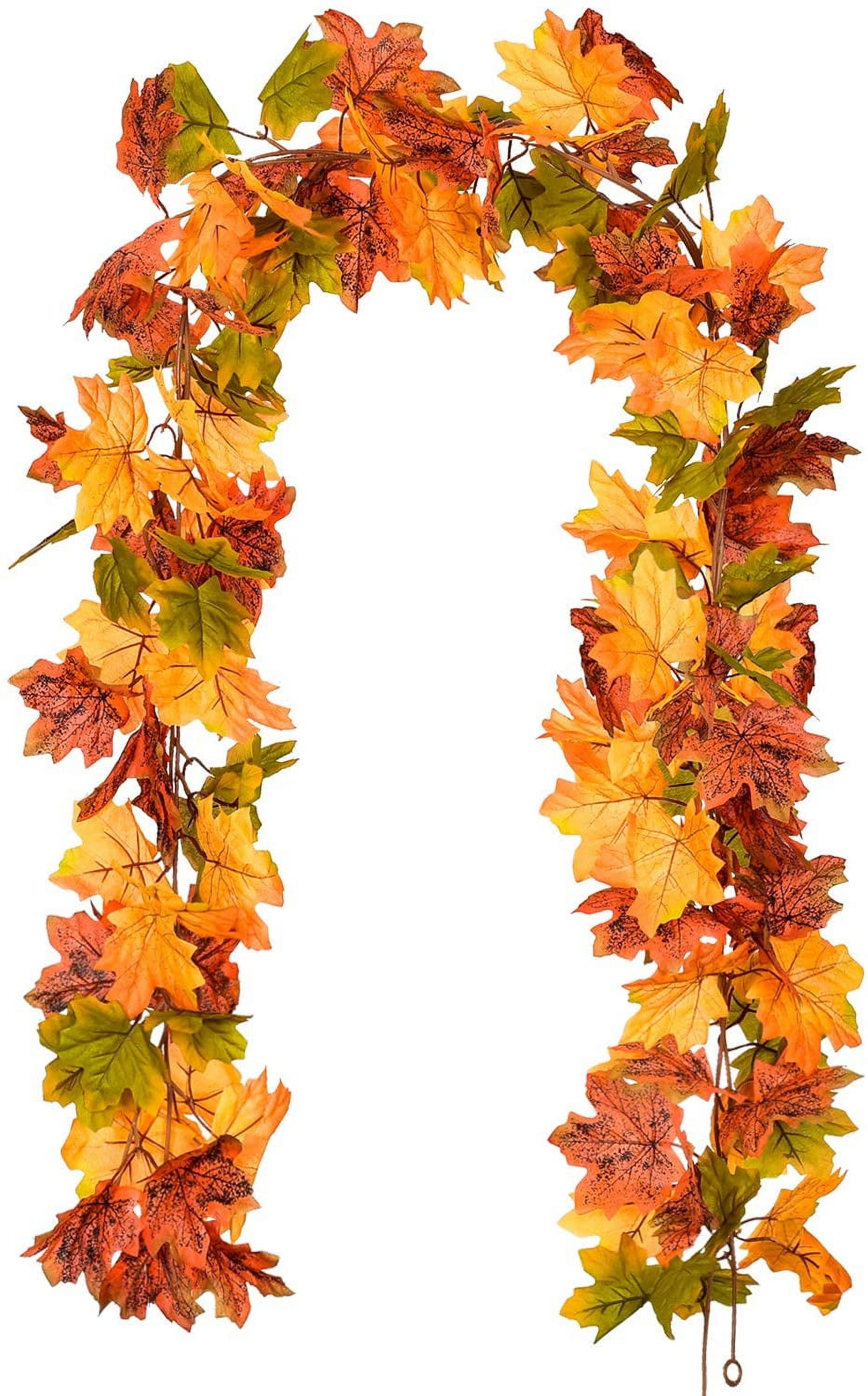 2 Pack Fall Garland Maple Leaf, 5.9Ft/Piece Hanging Vine Garland ...