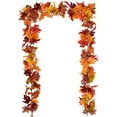 thumbnail image 1 of 2 Pack Fall Garland Maple Leaf, 5.9Ft/Piece Hanging Vine Garland Artificial Autumn Foliage Garland Thanksgiving Decor for Home Wedding Fireplace Party Christmas (Brown), 1 of 7