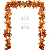 2 Pack Fall Garland Maple Leaf, 5.9Ft/Piece Hanging Vine Garland Artificial Autumn Garland Thanksgiving Decor for Home Wedding Fireplace Party Christmas