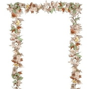 2 Pack Fall Garland Maple Leaf, Hanging Vine Garland 6 Color Artificial Autumn Foliage Garland Thanksgiving Decor for Home