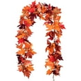 thumbnail image 1 of 2 Pack Fall Garland Maple Leaf, Hanging Vine Garland 6 Color Artificial Autumn Foliage Garland Thanksgiving Decor for Home, 1 of 5