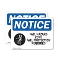 thumbnail image 1 of (2 Pack) Fall Hazard Zone Fall Protection Sign, 1 of 7