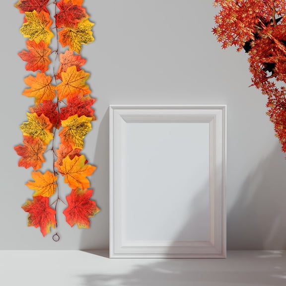 2 Pack Fall Maple Leaf Garland - 3.2FT Artificial Autumn Foliage Vines for Thanksgiving Decor, Fireplace Mantel, Staircase, and Harvest Party Home Decorations