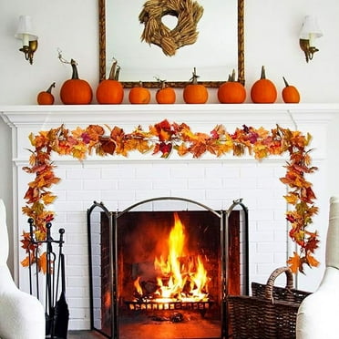 Coolmade Fall Maple Leaf Garland - 6.5ft/Piece Artificial Fall Foliage ...