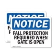 thumbnail image 1 of (2 Pack) Fall Protection Required When Gate Is Open OSHA Notice Sign, 1 of 7