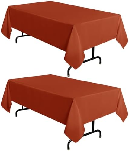 2 Pack Fall Tablecloth 60 x 102 Inch Rust, Rectangle Thanksgiving Burnt ...