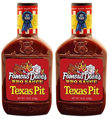 Famous Dave's BBQ Sauce, Texas Pit, Medium, Bold Flavor, 2 Pack, 19 Oz ...