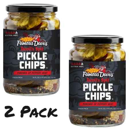( 2 Pack ) Famous Dave's Devil's Spit™ Pickle Chips, 24 fl oz Jar