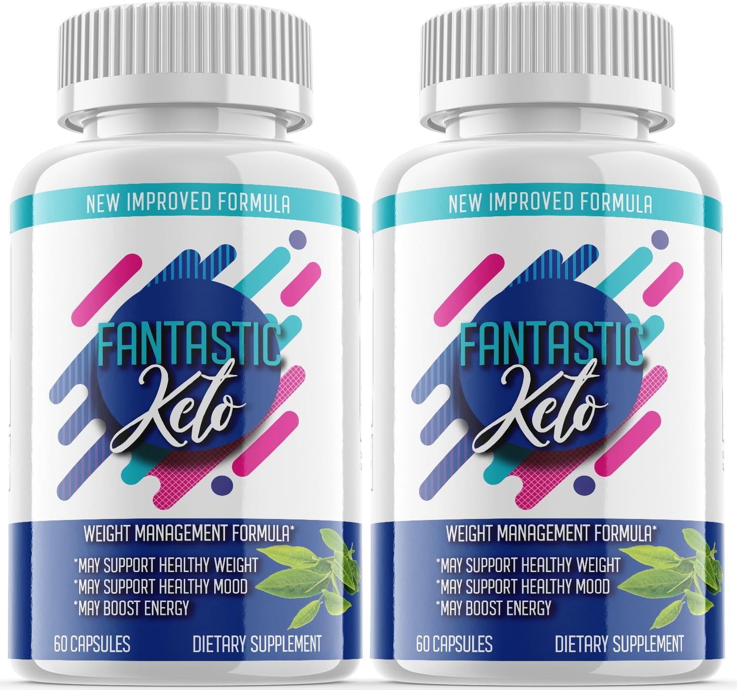 (2 Pack) Fantastic Keto - Keto Weight Loss Formula - Energy & Focus Boosting Dietary Supplements for Weight Management & Metabolism - Advanced Fat Burn Raspberry Ketones Pills - 120 Capsules