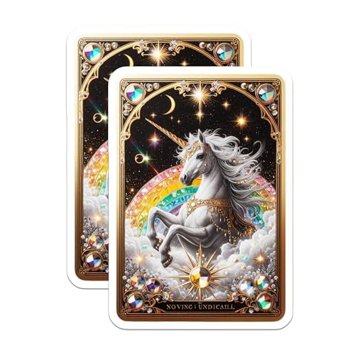 (2 Pack) Fantasy Unicorn Artwork Magnet - 5" On Longest Side - Sticks to Smooth Flat Surfaces - Made in USA - MAG10135