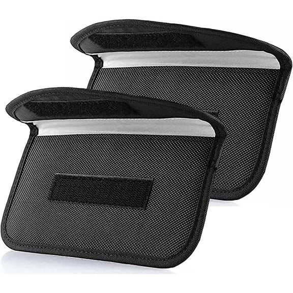 2 Pack Faraday Bags for Car Keys and Cell Phone, Signal Blocking Key Pouch Wallet, Anti-Tracking Anti Theft Car Protection, Cell Phone Signal Jammer WiFi/GSM/LTE/NFC/RFID, GPS Blocker Bag