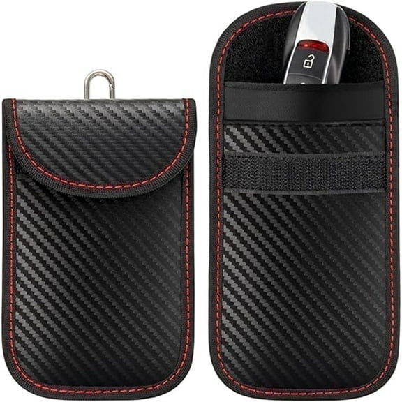 2 Pack Faraday Key Fob Protector, PIFLCAM RFID Key Fob Protector Pouch, Faraday Bag Anti-Theft RFID Blocking EMF Cage for Keyless Car Key