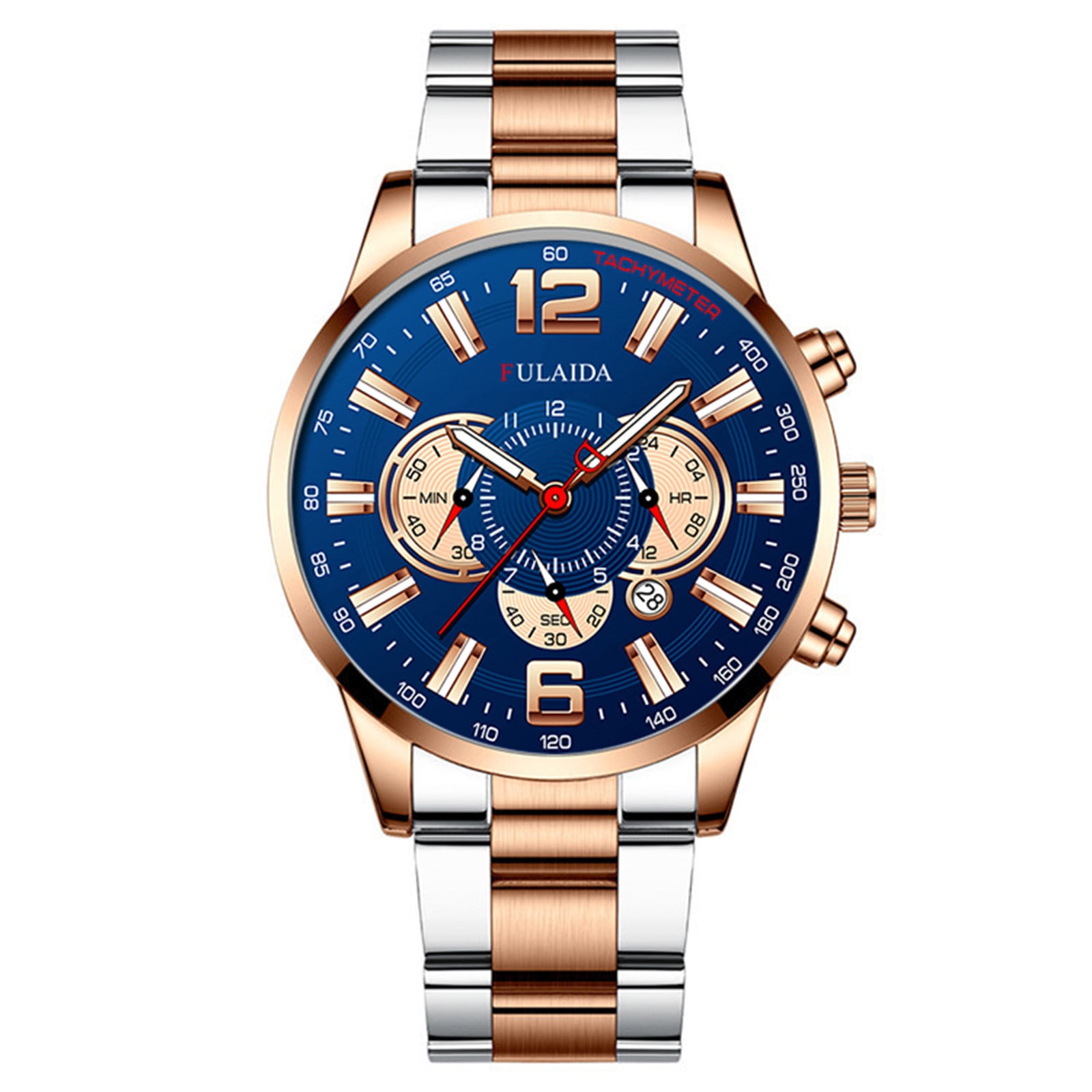 2Pack,Fashion Sport Men's Stainless Workout Watch for Men Steel Case