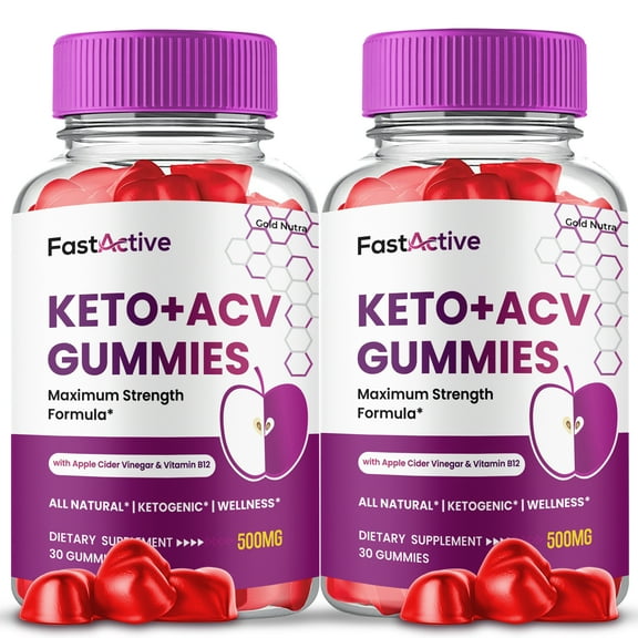 (2 Pack) Fast Active Keto ACV Gummies, FastActive ACV Supplement for Men and Women Gummy Gomitas Keto Plus ACV, 2 Month Supply