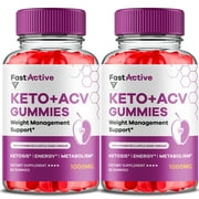 2 Pack Fast Active Keto ACV Gummies FastActive Supplement, Fast Activ Maxmium Strength Apple Cider Vinegar Formula 120 Gummies