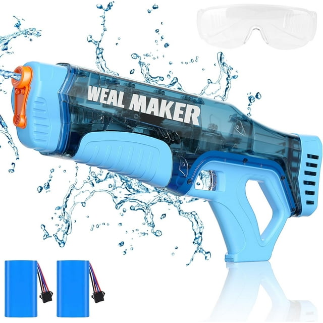 2 Pack Fast Auto Suction Electric Water Gun,Full Auto 330+ Continuous