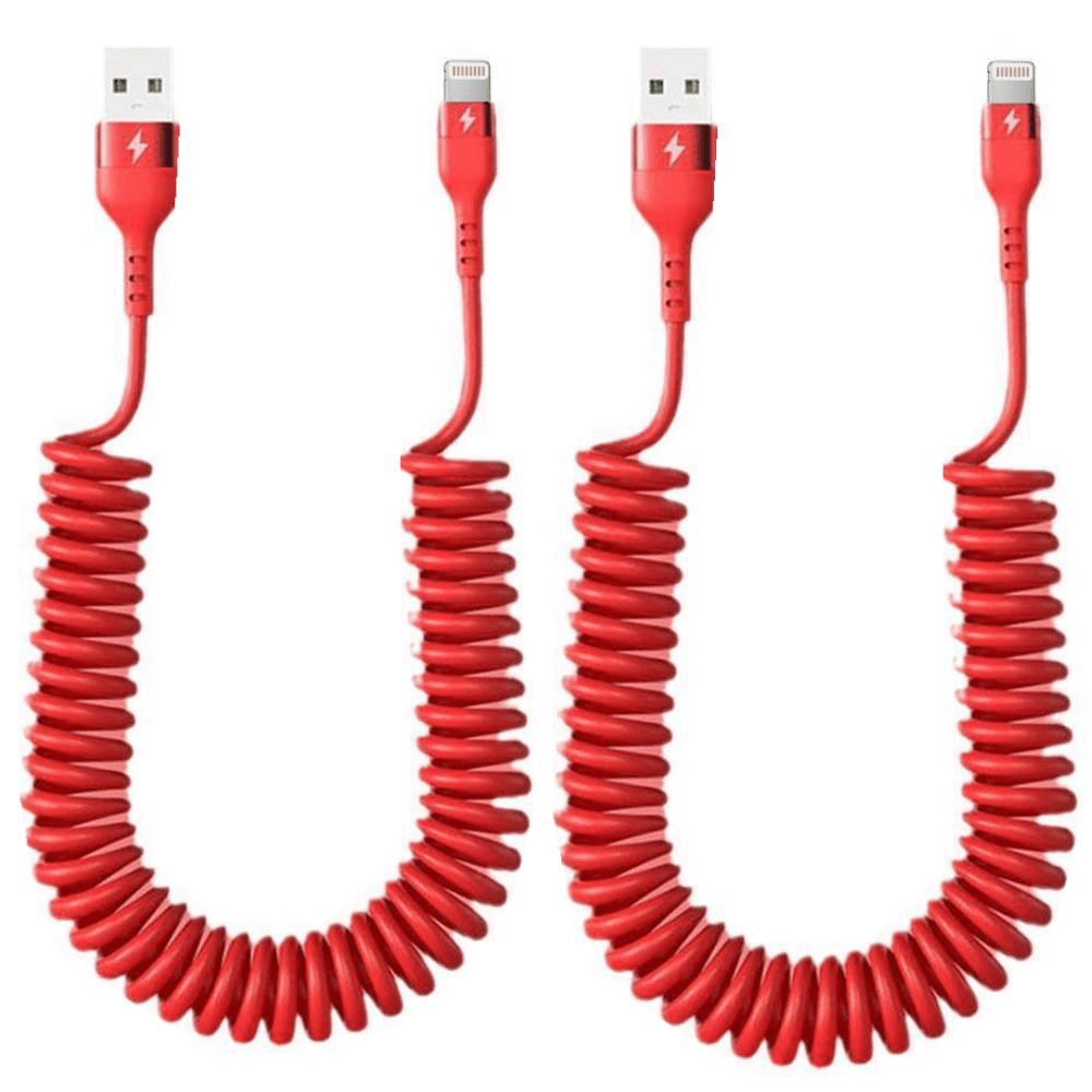2 Pack Fast Charging Charger Cable 6FT for Car, Coiled Lightning Cable [Apple MFi Certified] 3
