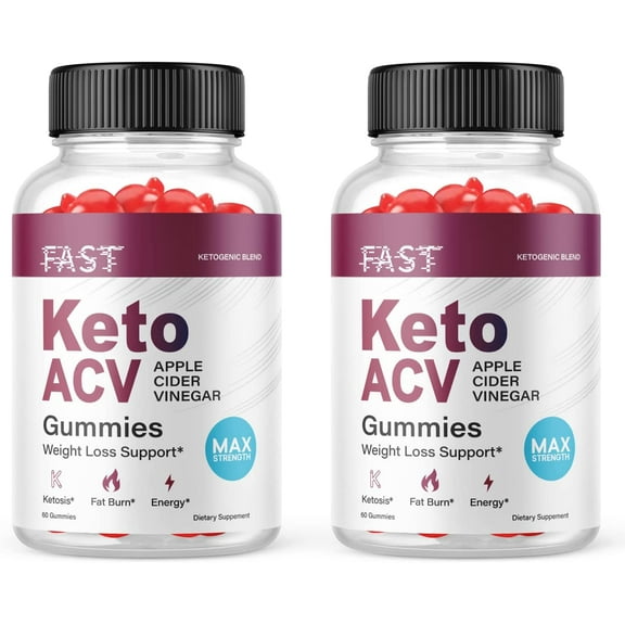 (2 Pack) Fast Keto ACV Gummies - Supplement for Weight Loss - Energy & Focus Boosting Dietary Supplements for Weight Management & Metabolism - Fat Burn - 120 Gummies