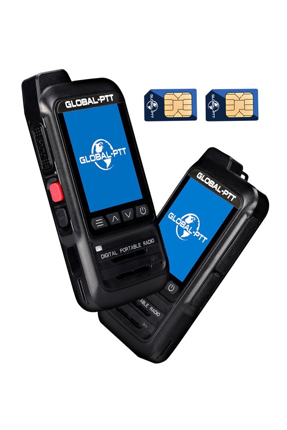 2-Pack Fast Radios Unlimted Range - Global PTT 4G Walkie Talkies with SIM Cards - Nationwide Coverage Communication Long Range PoC Two Way Radios IP67 Waterproof Design (P0)