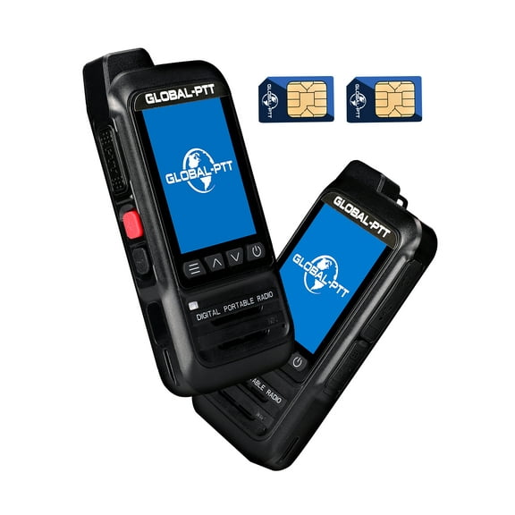 2-Pack Fast Radios Unlimted Range - Global PTT 4G Walkie Talkies with SIM Cards - Nationwide Coverage Communication Long Range PoC Two Way Radios IP67 Waterproof Design (P0)