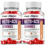 (2 Pack) Fast Ripped Keto ACV Gummies, Apple Cider Vinegar, Max Strength, 2 Month Supply Dietary Supplement, Made in USA.
