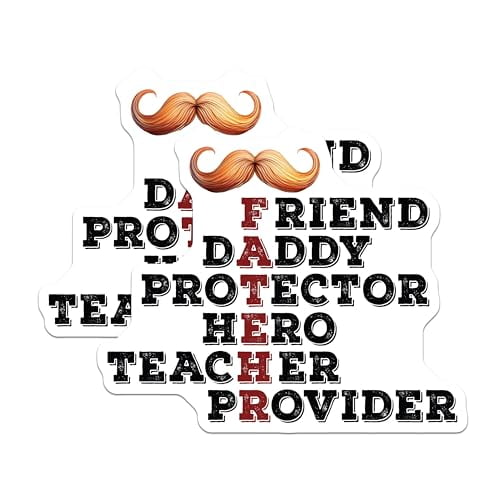 (2 Pack) Father Friend Daddy Hero Magnets - Protector Teacher Provider - Dad Appreciation - Father's Day - 5" On Longest Side - for Cars, Fridges, Toolboxes - Made in USA - MAG4002