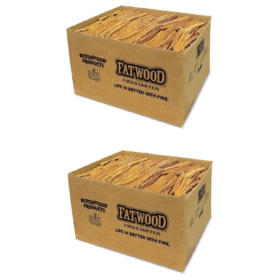 2 Pack Fatwood Fire Starter Sticks, Fireplace & Camping, 25 Lbs
