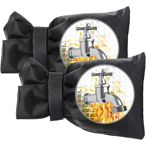 2-Pack Faucet Covers for Winter Freeze Protection, Reusable Thickened Insulated Outdoor Faucet Socks, 8.3" H x 6" W Universal Fit Spigot Covers for Garden Hose Bibb