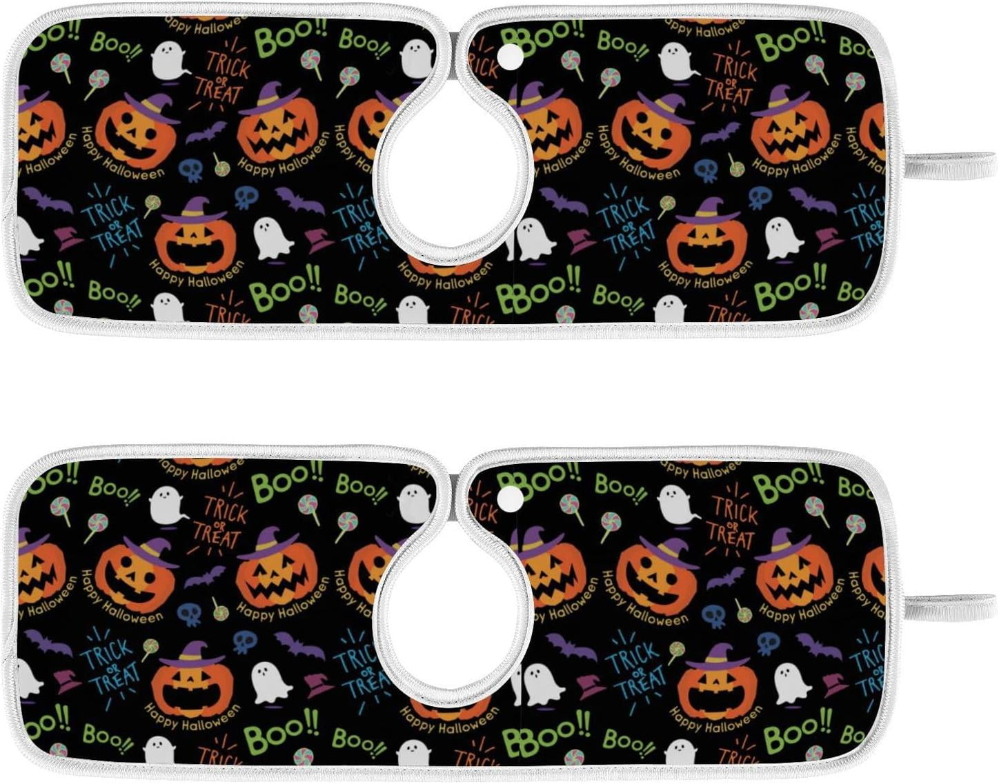 2 Pack Faucet Mat Splash Guard for Kitchen Sink, Halloween Cute Pumpkin ...