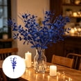 thumbnail image 1 of 2 Pack Faux Berry Flower Stems, 16.5 In Blue Glitter Patriotic Floral Branch Arrangement for Independence Day Mantel Table Vase Home Decor, 1 of 6